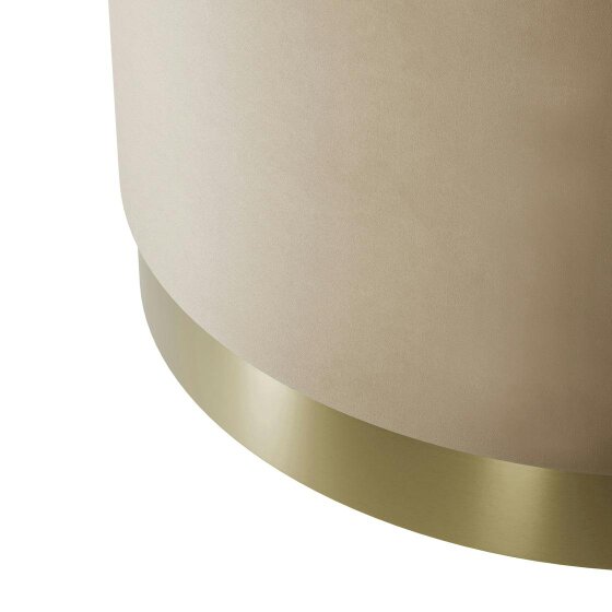 Wyld Haus Kalua Large Beige Velvet Stool Gold Base