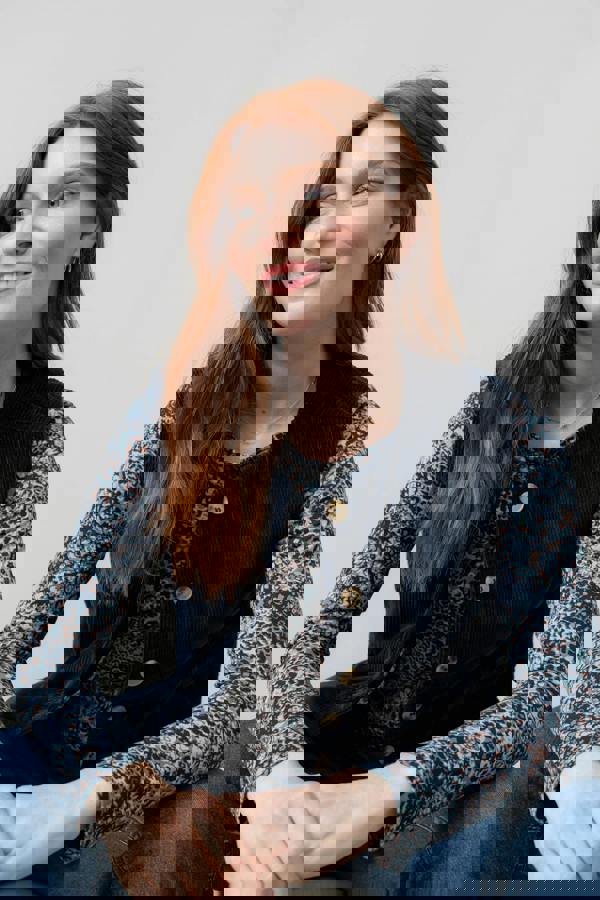 Dusk Stretch Cotton Jumbo Cord Gilet Navy | Lily and Me Clothing