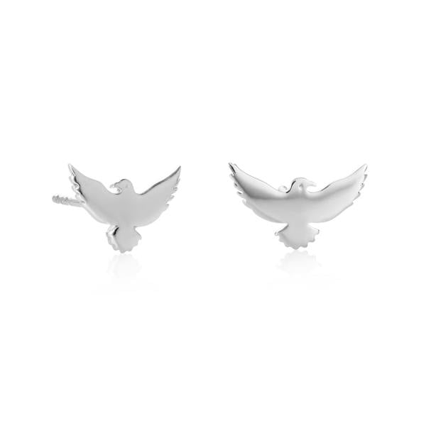 namana 925 Sterling Silver Fun Bird Shaped Small Stud Earrings for Women