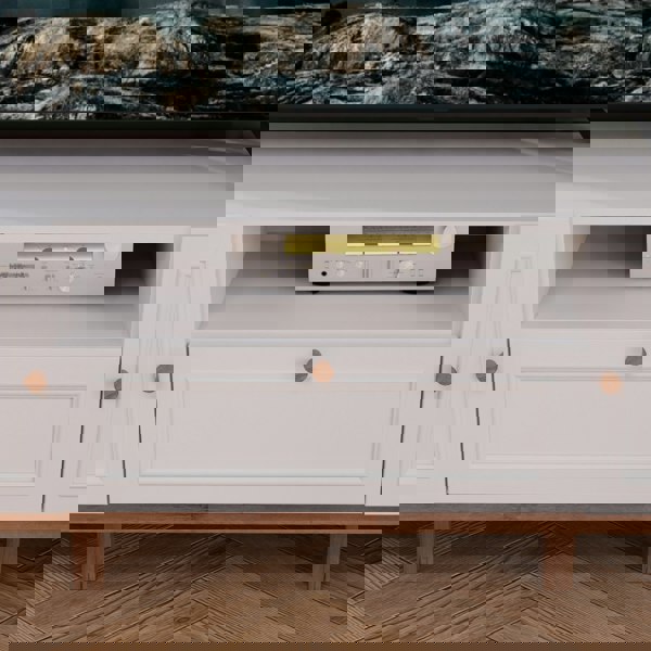 Furniture To Go Wensley 2 Door 1 Drawer TV Unit in Light Grey and Oak