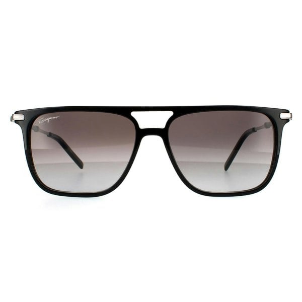 Salvatore Ferragamo Sunglasses SF966S 001 Black and Silver Grey Gradient