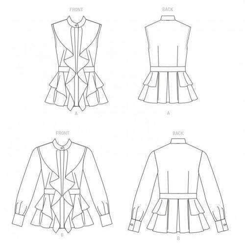 Vogue Sewing Pattern 1728, Tops for Women, B5 (8-10-12-14-16) - Intermediate