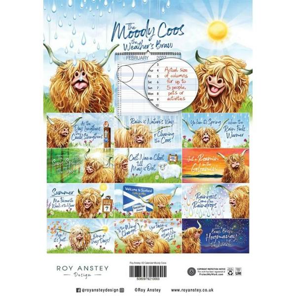 Roy Anstey, Moody Coos A3 Family Planner 2027, Family Planners, Month To View, Animals, Gift