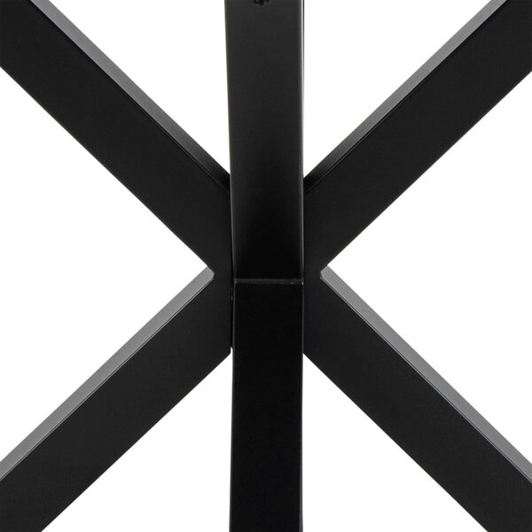 Wyld Haus Perth 119cm White Ceramic Round Dining Table Industrial Black Metal Legs