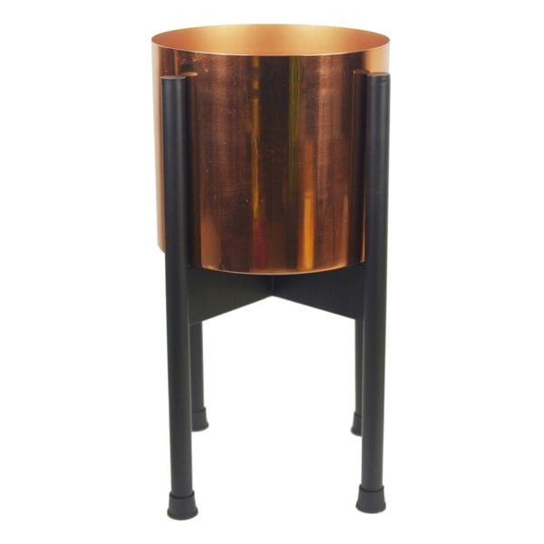 Leaf Metal Planter Plant Pot with Polished Copper Finish 20 x 18cm