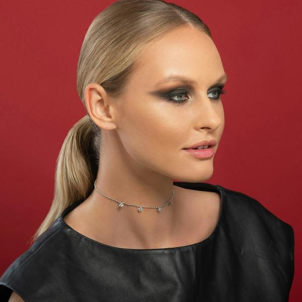 Beaded Choker Necklace for Women with Round Stones - namana.london