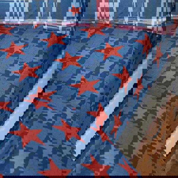 Catherine Lansfield Stars And Check Fitted Sheet Blue