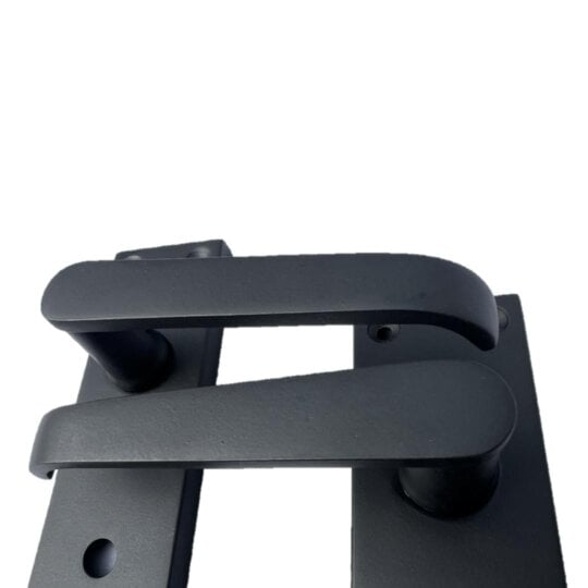 EDH Door Hardware Victorian Straight Matt Black Bathroom Interior Door Handles+Bathroom SASH Lock2