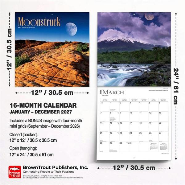 Moonstruck Calendar 2027, Wall Calendars, Month To View, Natural World, Gift