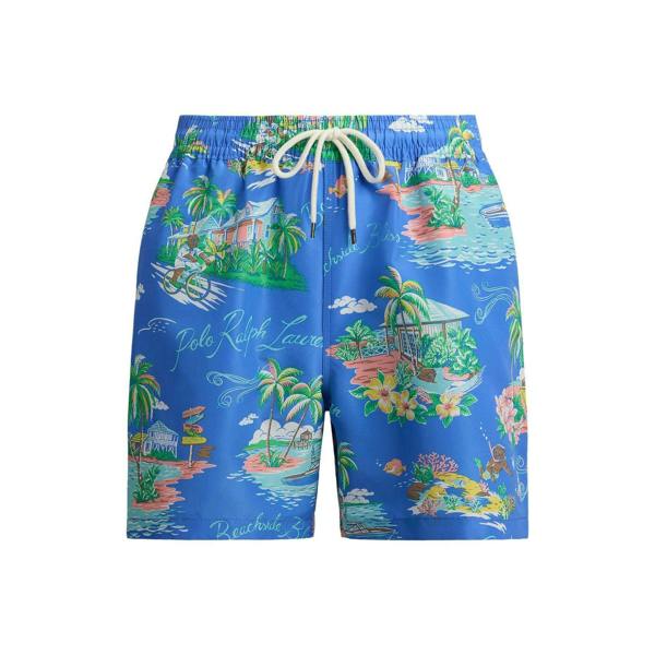 Ralph Lauren Mens Bear Swim Shorts - Blue - 