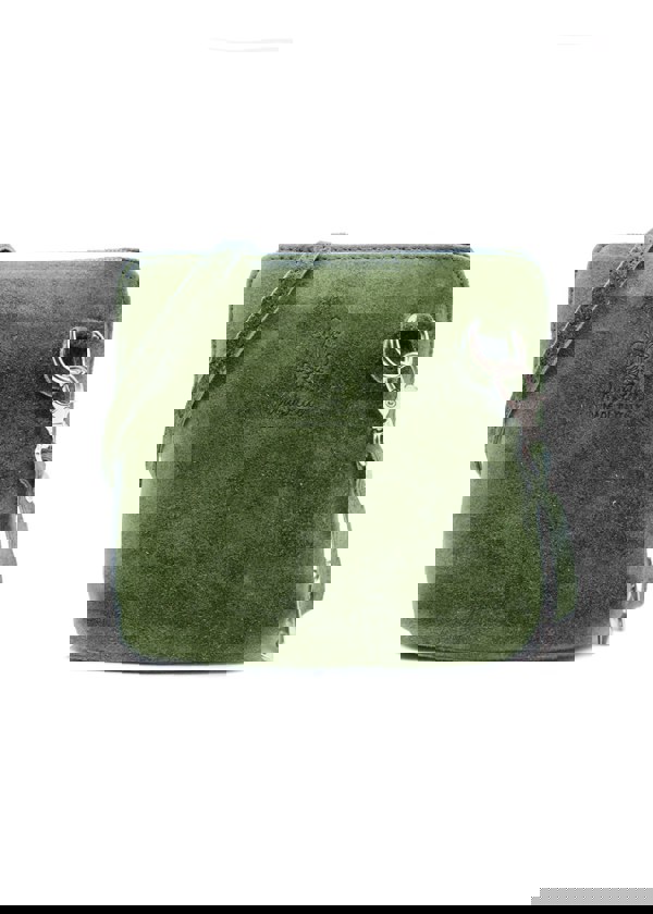 Kitise Small Genuine Italian Suede Leather Zip Around Crossbody Bag