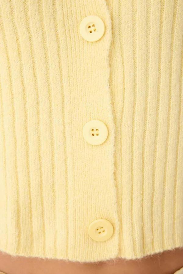 Hoxton Gal Cropped Soft-Textured High Neck Knit Cardigan
