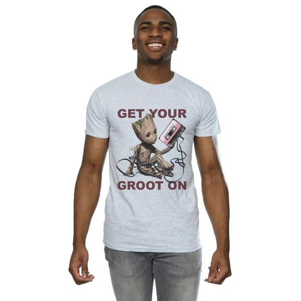 Marvel Mens Guardians Of The Galaxy Get Your Groot On T-Shirt - Heather Grey