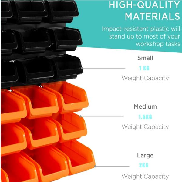 Gr8 Home 44 Pcs Pegboard Shelf Tool Organiser Garage Shed Wall Mount Shelves Storage Rack
