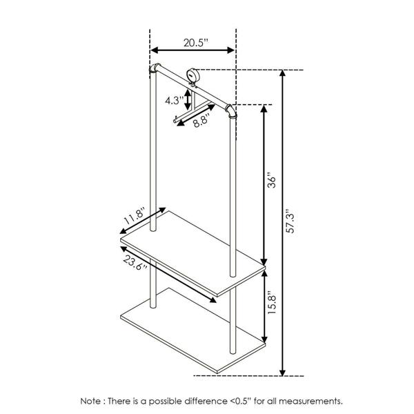 WALPLUS Wyatt Industrial Style Garment Rack with Wood Shelves, Antique Espresso perfect for organized storage and display