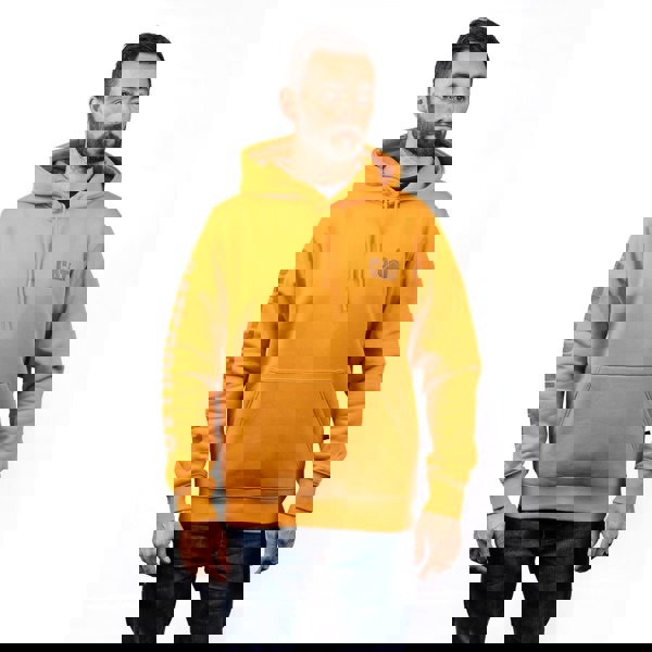 Caterpillar Trademark Banner Cotton Men's Yellow Hoodie