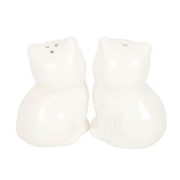 Bobobiy White Cat Shaped Salt and Pepper Shakers