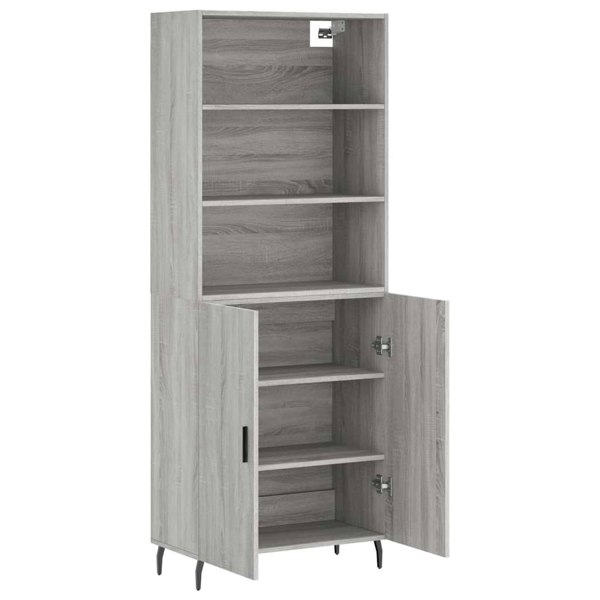 Berkfield Highboard Grey Sonoma 69.5x34x180 cm Engineered Wood