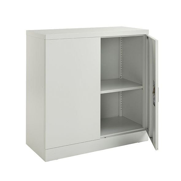 MMT Furniture Designs Metal Storage Cupboard Grey Steel Filing Cabinet with 1 Shelf - 2 Door Lockable Unit