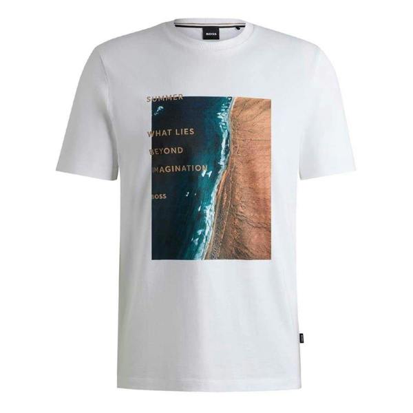 Boss Mens What Lies Beyond Imagination T-Shirt - White - 