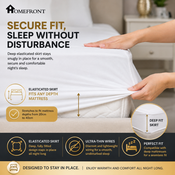 Homefront Electric Blanket Double Size Dual Control, Built In Advanced Overheat Protection System with Auto Safety Shut Off