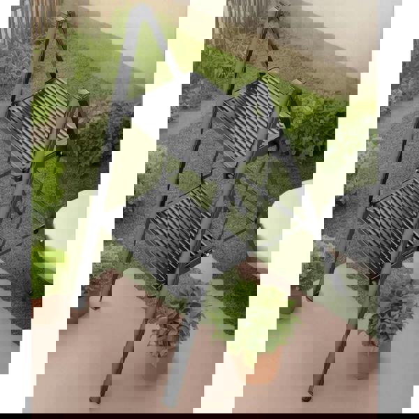 Gr8 Home 2 Step Ladder Black Folding Stool Non Slip Heavy Duty Carbon Steel Lightweight