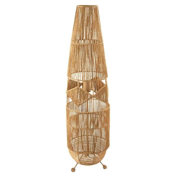 Moroccan Designed Floor Lamp in Vintage Twisted Paper and Metal Frame Image 1