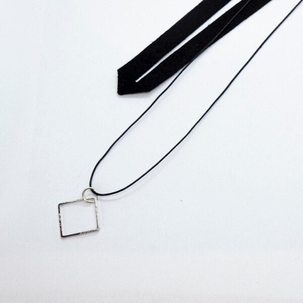The Colourful Aura Black Lace Square Gothic Victorian Vintage Emo Choker Layered Necklace
