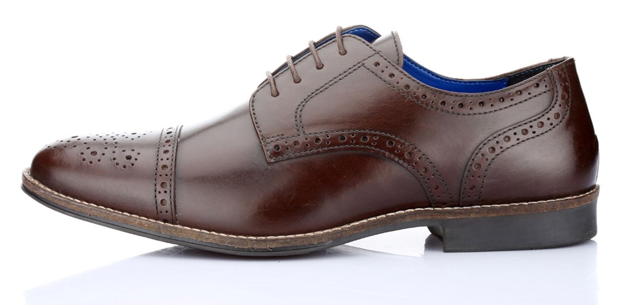 Thomas Crick Red Tape Crick Claydon Mens Leather Lace Up Brogue Formal Shoes