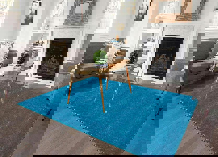 Smart Living Polyester Shaggy Rug - Teal