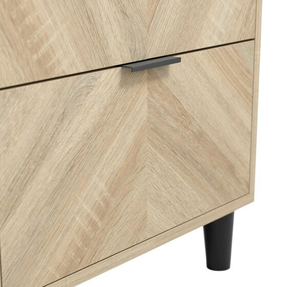 Wyld Haus Skerries 1 Door Chevron Wardrobe Natural Oak Wood
