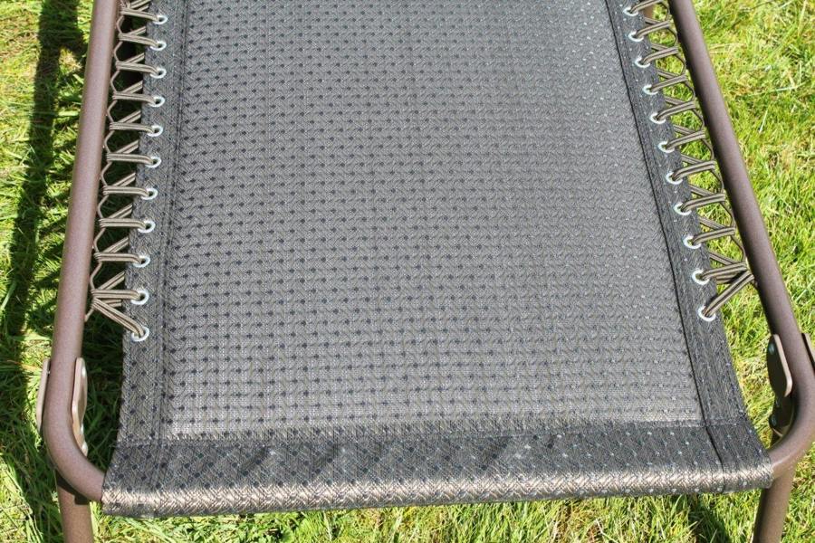 The Garden Marketplace Luxury Padded Lay Flat Garden Sun Lounger in Brown Tweed Weatherproof Textoline