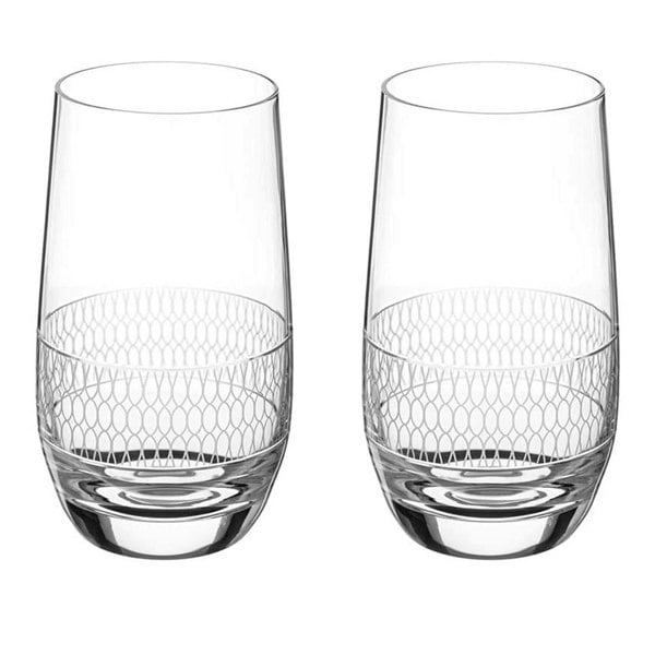 Diamante Elise Crystal Hi Ball Glasses - Set of 2