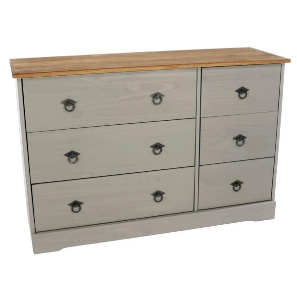 Core Products Corona Grey Modern 3 + 3 Drawer Chest of Drawers
