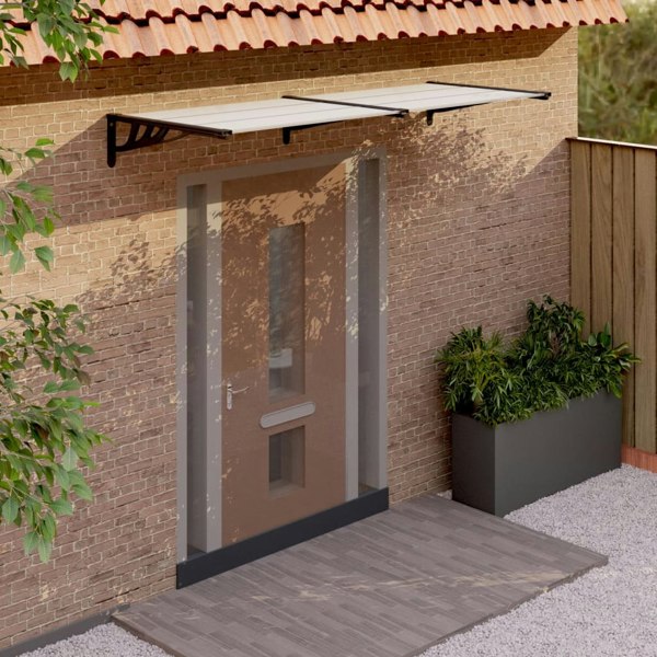 Berkfield Door Canopy Black and Transparent 239x90 cm Polycarbonate