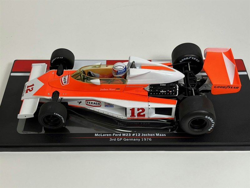 MCG McLaren Ford M23 #12 Texaco Jochen Maas 3rd GP Germany 1976 1:18 Model Car Group 18613F