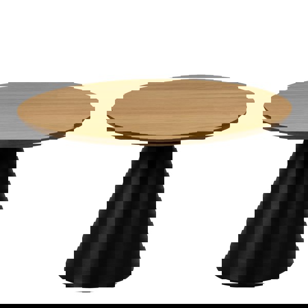 Furniture To Go Soli Round Coffee Table in Oak/Black 65x43cm
