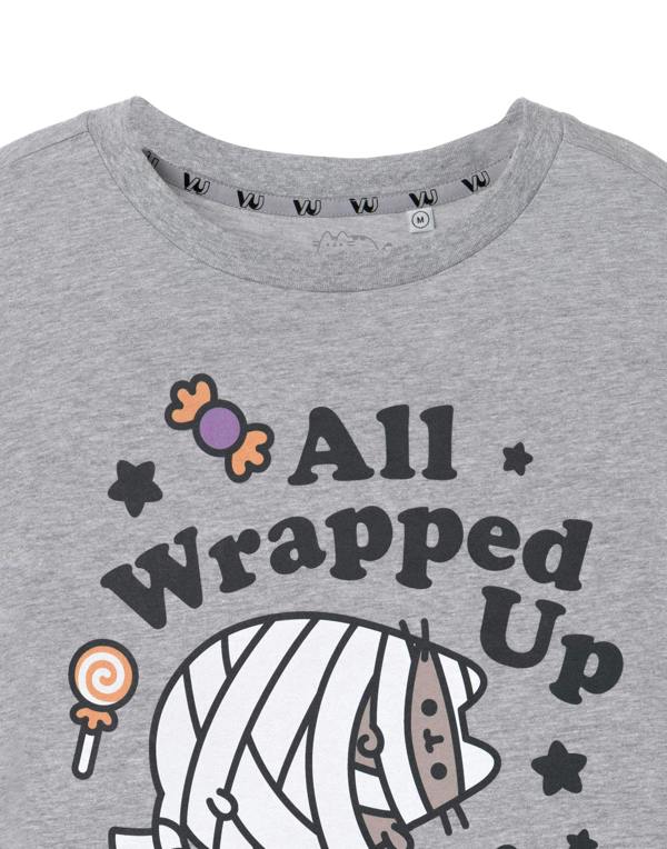 Pusheen Womens Grey Halloween Short Sleeved T-Shirt
