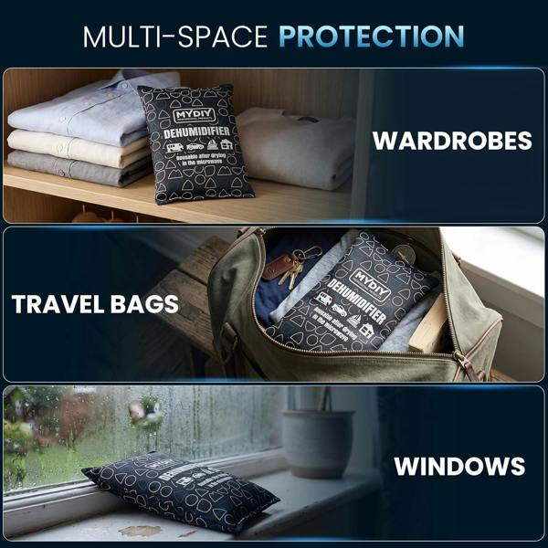 MY DIY PROFESSIONAL PRODUCTS Reusable Car Dehumidifier Bag - Moisture Absorber with Non-Slip Mat For Cars, Caravans, Home – Rechargeable in Microwave