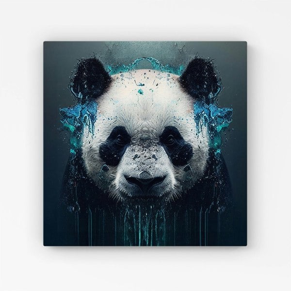 Warren Reed Panda Face Splashart Dark Background Canvas