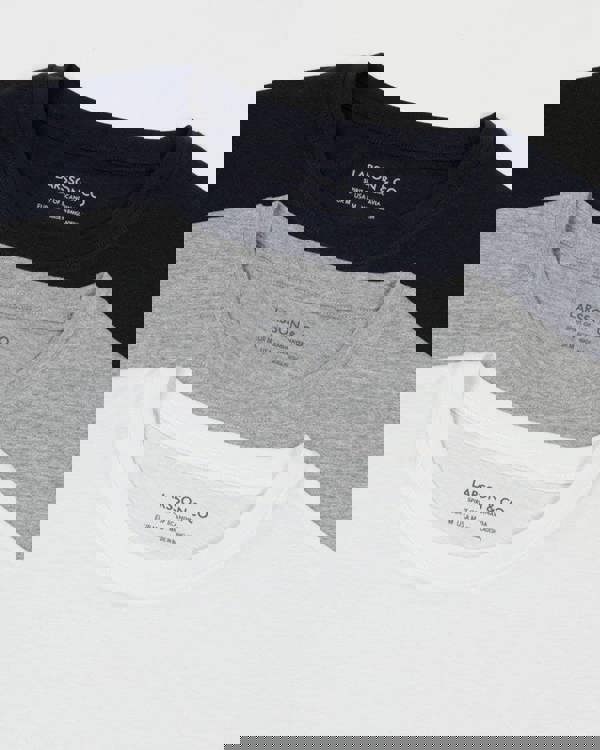 Larsson & Co Navy, Grey & White 3 Pack Short Sleeve T-Shirts
