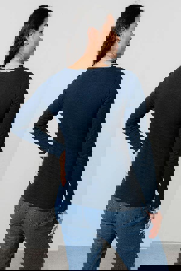 Lily & Me Monica Organic Cotton Jersey Top Navy