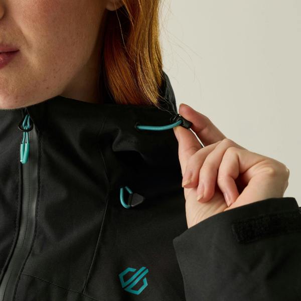Dare 2B Womens Torrek III Logo Jacket - Black/Teal - Black/Teal - 100% Recycled Polyester