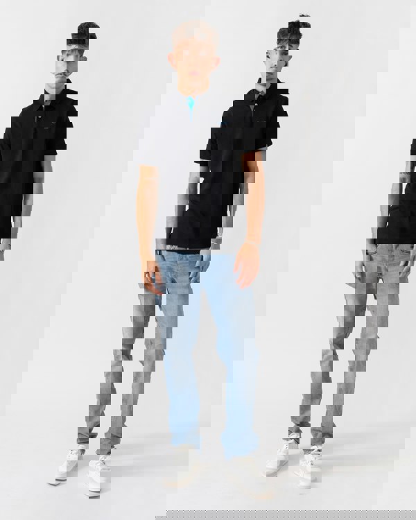 GANT Regular Fit Short Sleeve Contrast Pique Rugger - 5 Black