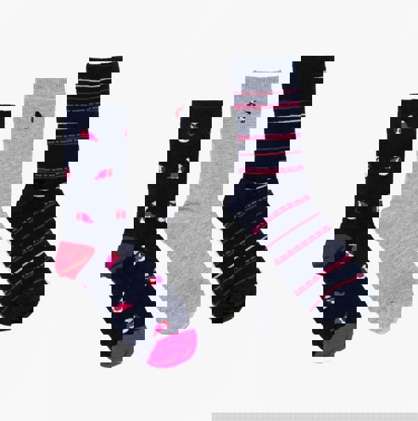 Totes Toasties ANKLE Womens Cotton Blend 3 Pack Socks Robin Multi: