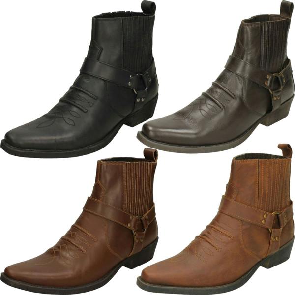 Maverick Mens Maverick Leather Ankle Cowboy Boots A3003