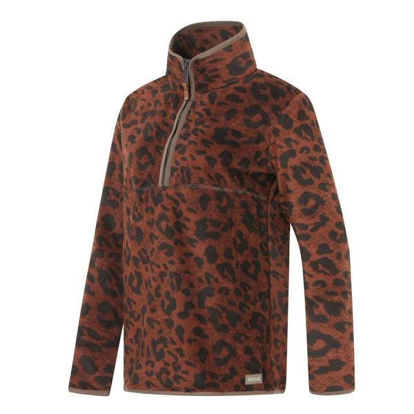 Regatta Womens/Ladies Frankie Leopard Print Borg Half Zip Fleece - Brown/Black - 