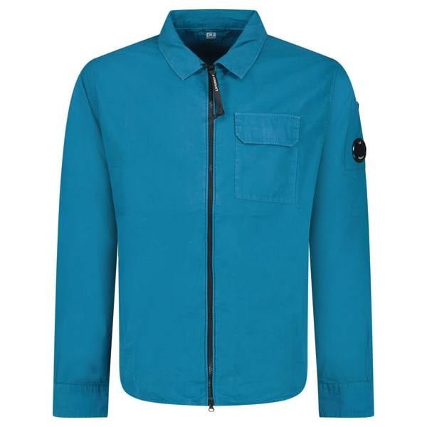 CP Company Zip-Up Lens Overshirt Blue - chancefashionco