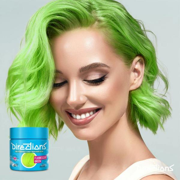 Directions 4 x La Riche Directions Semi-Permanent Hair Color 100ml Tubs - Fluorescent Green