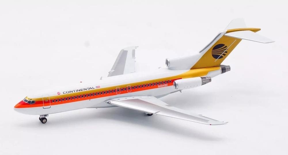 InFlight200 Continental Airlines Boeing 727-100 N40490 With Stand 1:200 Scale Inflight200 IF721CO1219